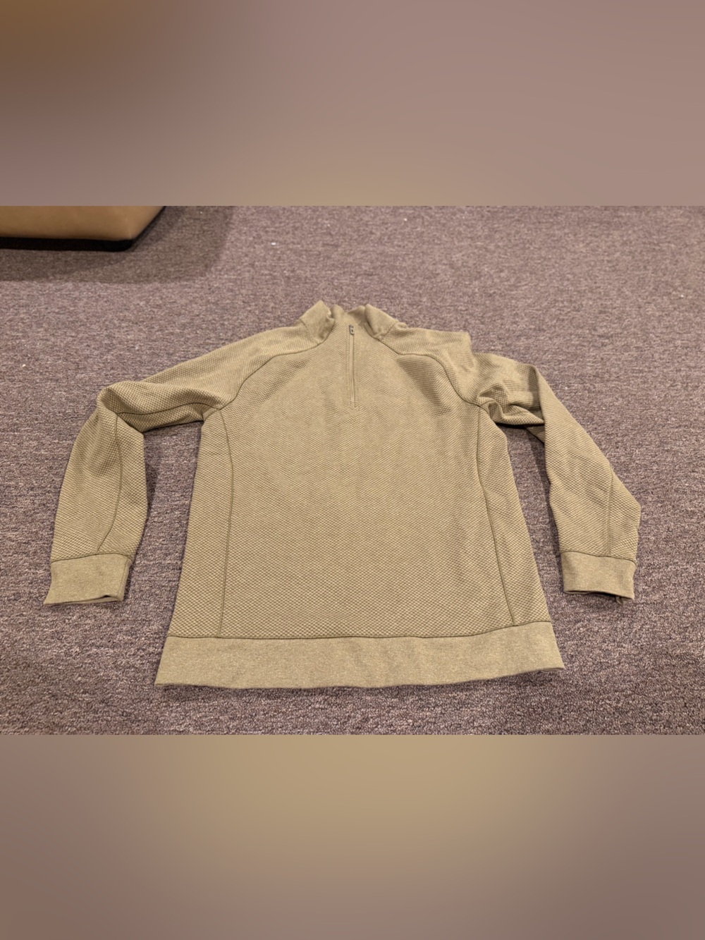 VRST Men's Olive Half-Zip Textured Turtleneck Sweater top Sz M